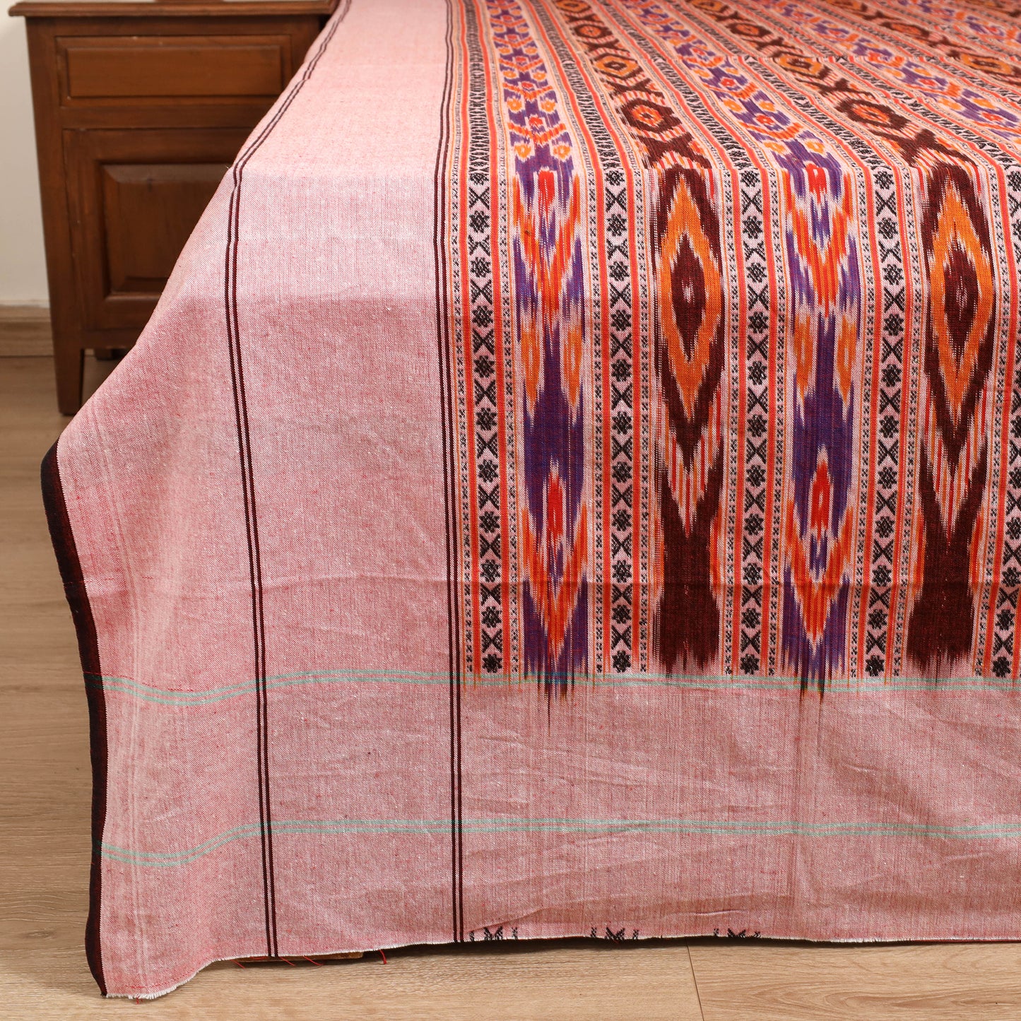 Pochampally Dabi Ikat Cotton Double Bedsheet Set (108 x 90 in) 11