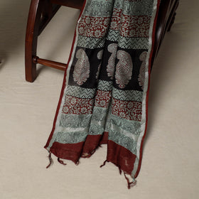Bagh Hand Block Print Natural Dyed Chanderi Silk 3pc Unstitched Dress Material Suit Set 28