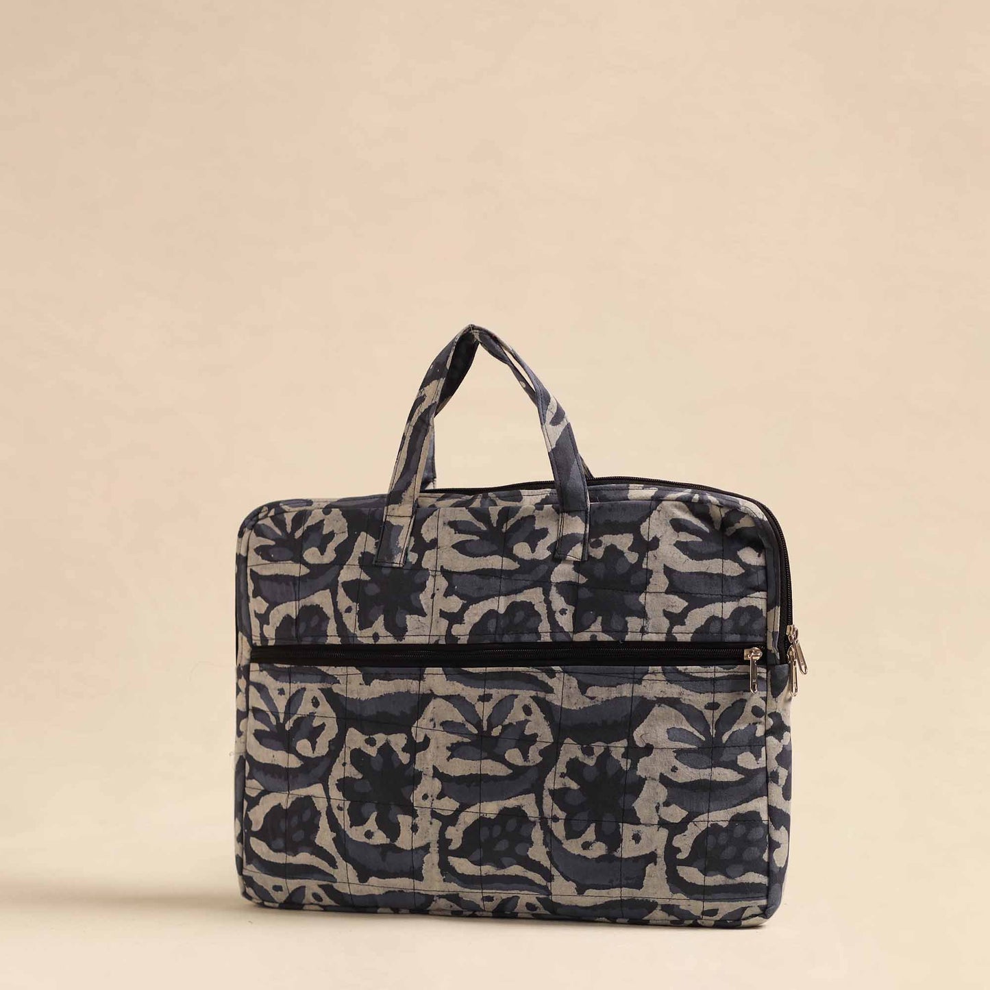 Blue - Handmade Quilted Cotton Laptop Bag 13