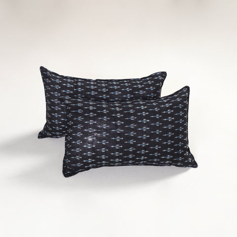 Black - Pochampally Ikat Pillow Covers (Set of 2) 105
