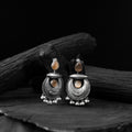 Brown - saanjh bela chand-matsya oxidised earrings