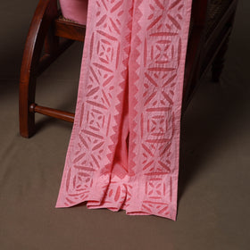 Applique Cutwork Cotton Unstitched Dress Material: Kurta, Bottom & Dupatta 26