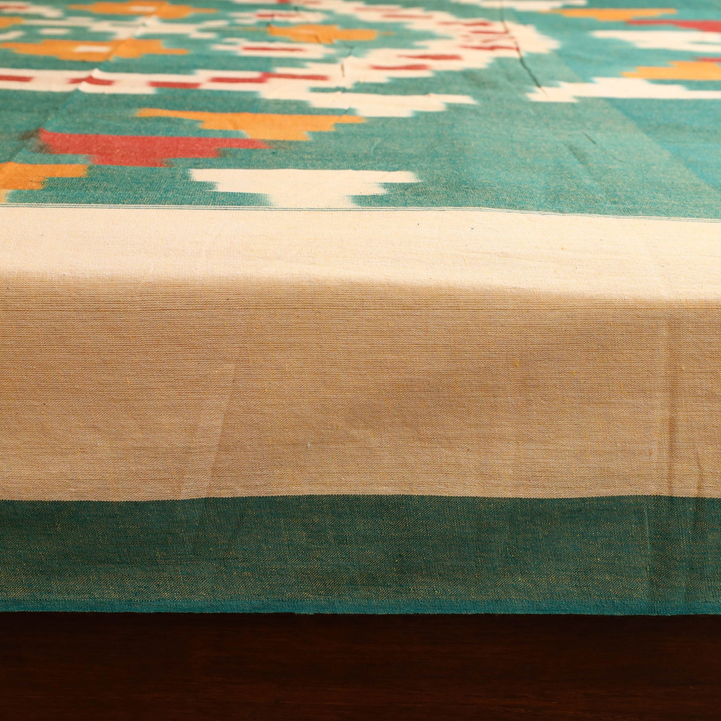 Green - Pochampally Ikat Cotton Double Bedsheet Set (108 x 90 in) 16