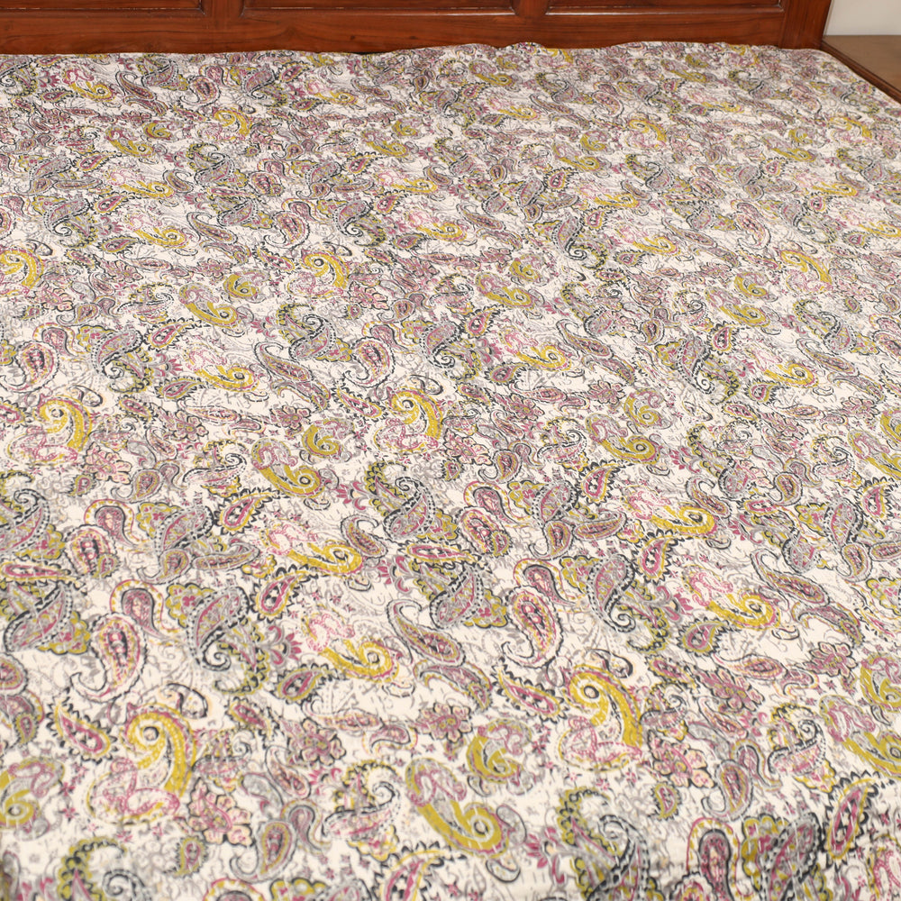 Multicolor - Jaipur Print Double Tagai Kantha Bed Cover 09