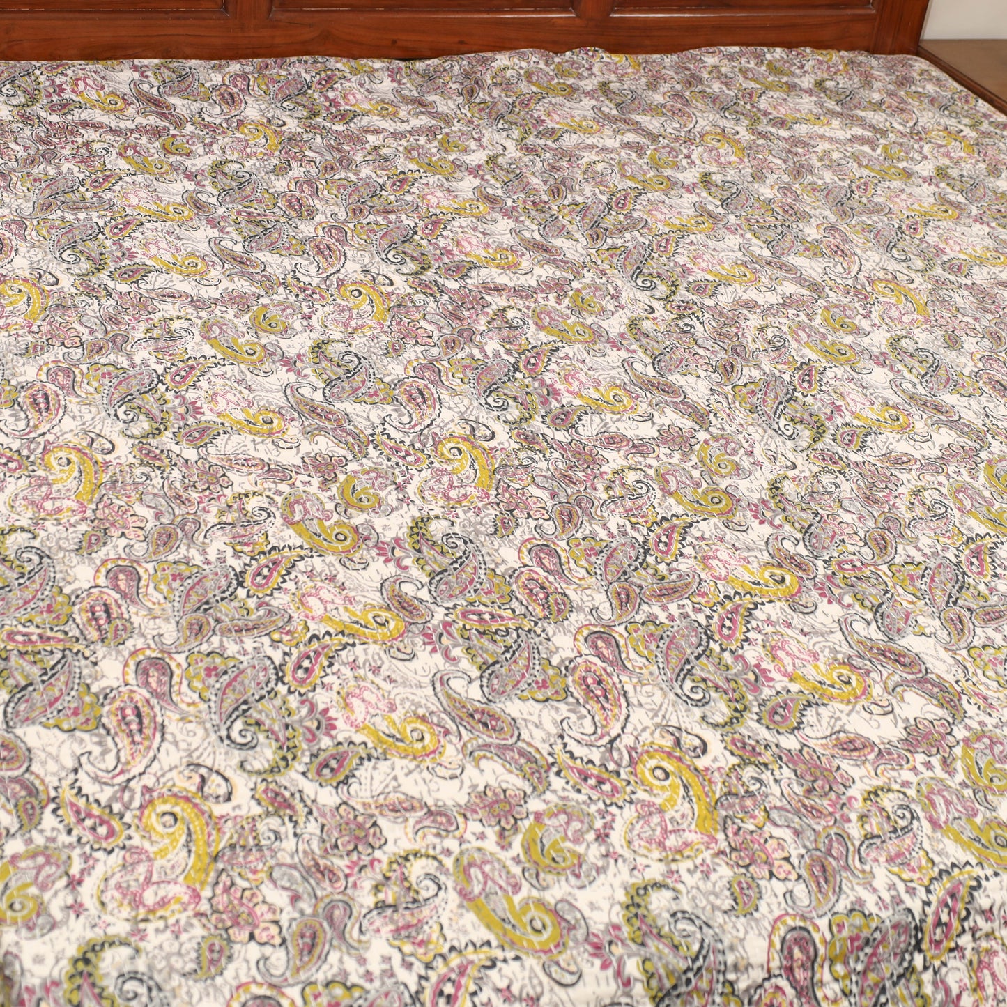 Multicolor - Jaipur Print Double Tagai Kantha Bed Cover 09