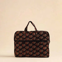 Black - Handmade Quilted Cotton Laptop Bag 16