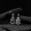Pink - saanjh bela blossom oxidised earrings - handcrafted
