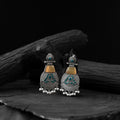 Yellow - saanjh bela blossom oxidised earrings - handcrafted