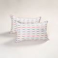 White - pochampally ikat pillow covers (set of 2) 108