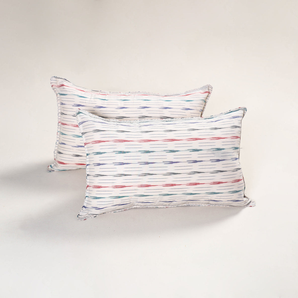 White - pochampally ikat pillow covers (set of 2) 108
