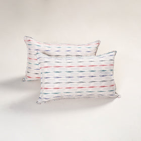 White - pochampally ikat pillow covers (set of 2) 108