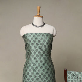 Bagh Hand Block Print Natural Dyed Chanderi Silk 3pc Unstitched Dress Material Suit Set 31