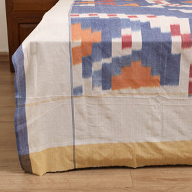Blue - Pochampally Ikat Cotton Double Bedsheet Set (108 x 90 in) 17