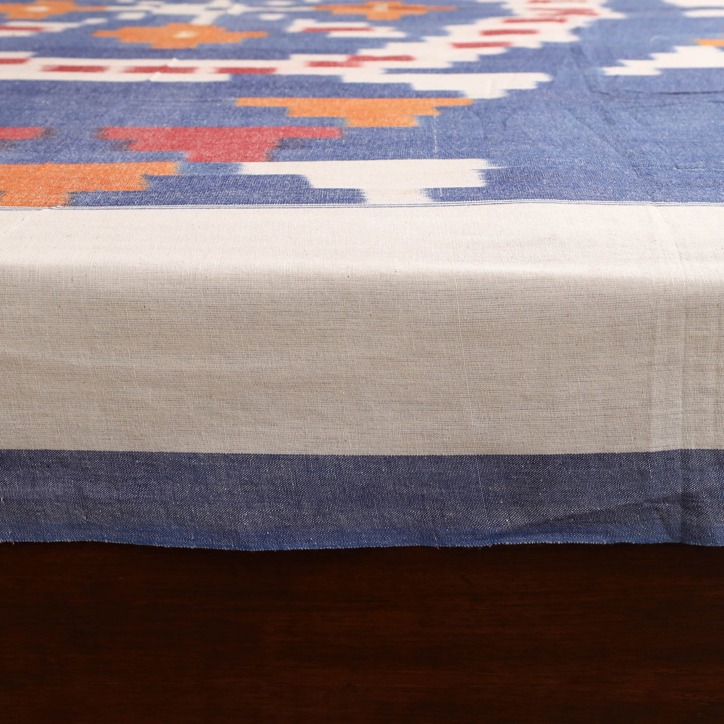 Blue - Pochampally Ikat Cotton Double Bedsheet Set (108 x 90 in) 17