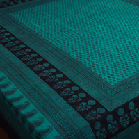 Green - Block Print Cotton Bagh Double Bed Sheet (108 x 90 in) 03