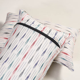 White - pochampally ikat pillow covers (set of 2) 108