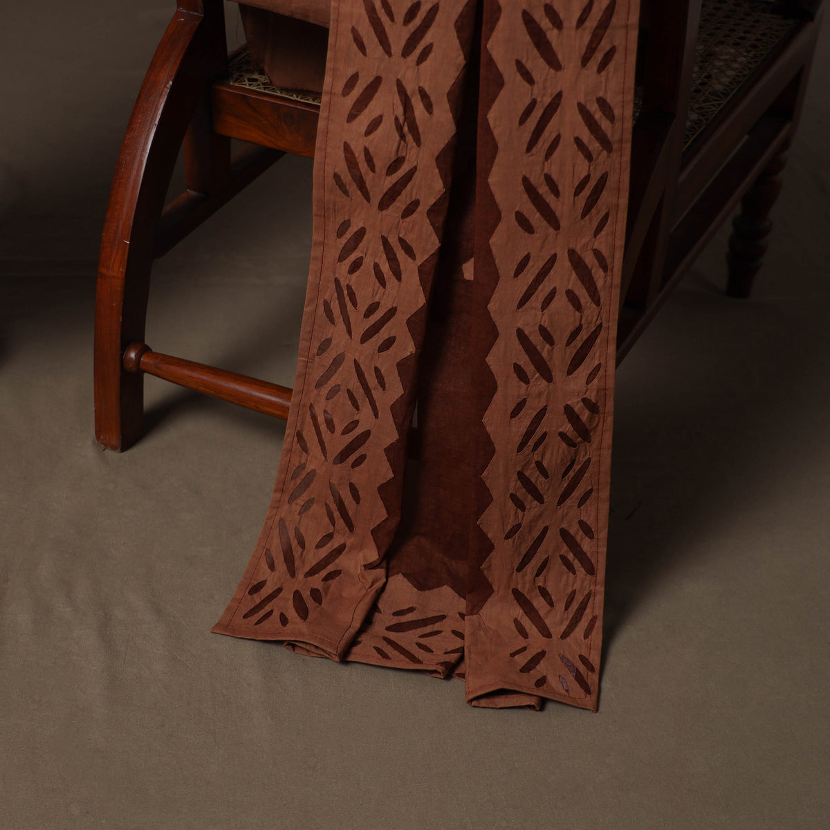 Applique Cutwork Cotton Unstitched Dress Material: Kurta, Bottom & Dupatta 29