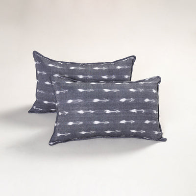 Grey - pochampally ikat pillow covers (set of 2) 110