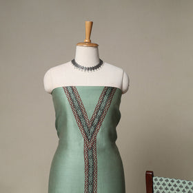 Bagh Hand Block Print Natural Dyed Chanderi Silk 3pc Unstitched Dress Material Suit Set 33