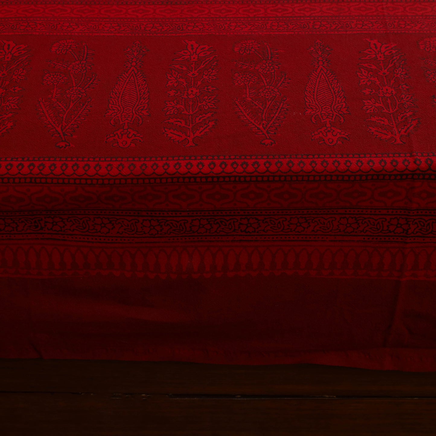 Red - Block Print Cotton Bagh Double Bed Sheet (108 x 90 in) 05