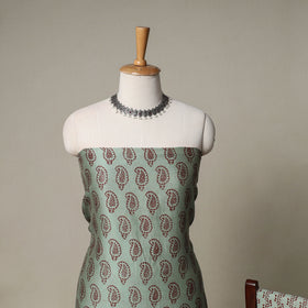 Bagh Hand Block Print Natural Dyed Chanderi Silk 3pc Unstitched Dress Material Suit Set 35