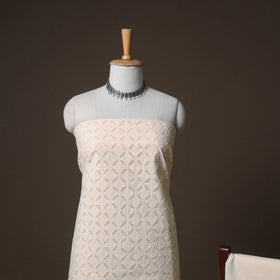 Applique Cutwork Cotton Unstitched Dress Material: Kurta, Bottom & Dupatta 32