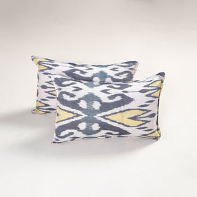 White - pochampally ikat pillow covers (set of 2) 113