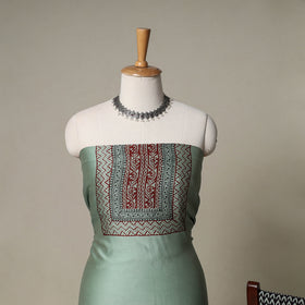 Bagh Hand Block Print Natural Dyed Chanderi Silk 3pc Unstitched Dress Material Suit Set 36