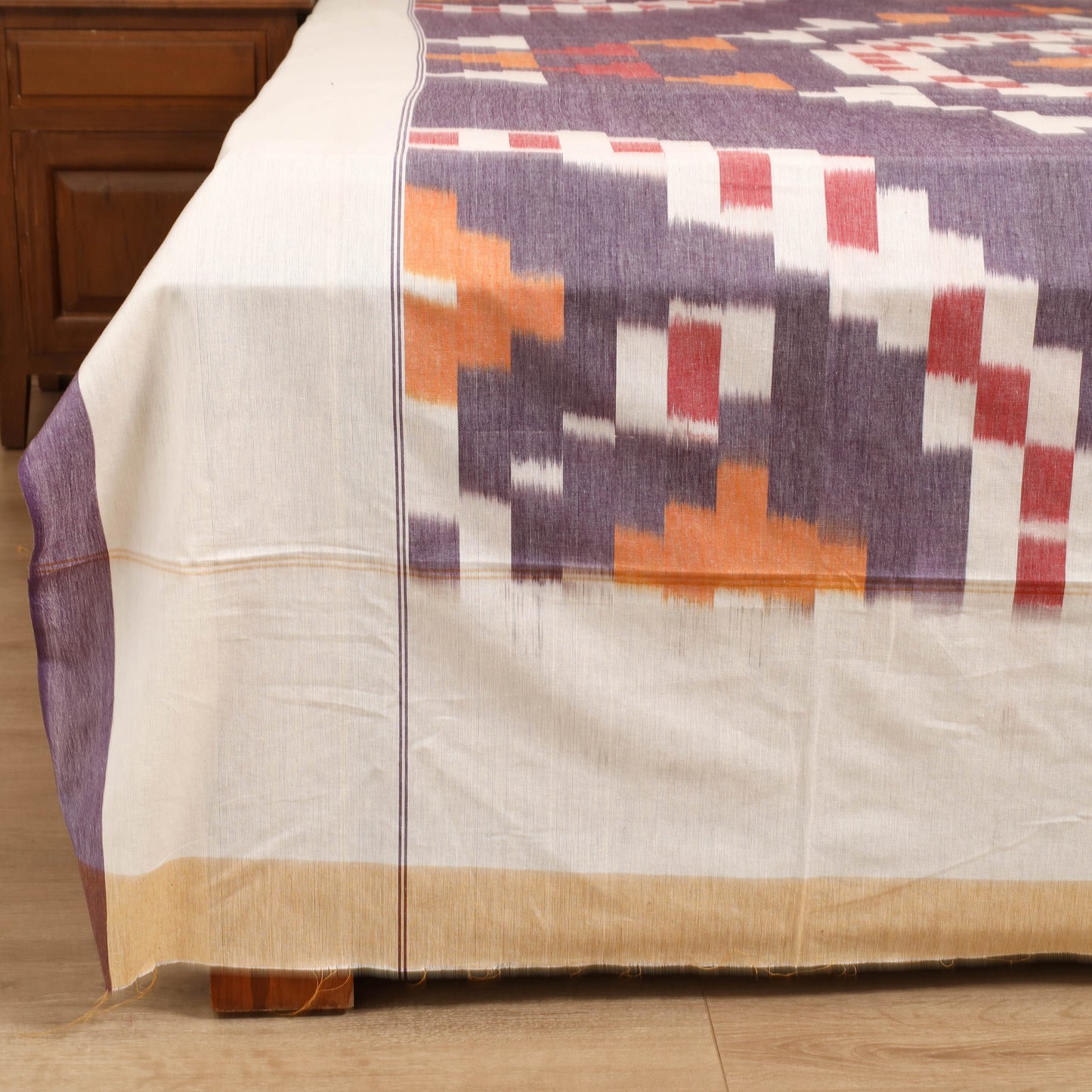 Pochampally Ikat Cotton Double Bedsheet Set (108 x 90 in) 22