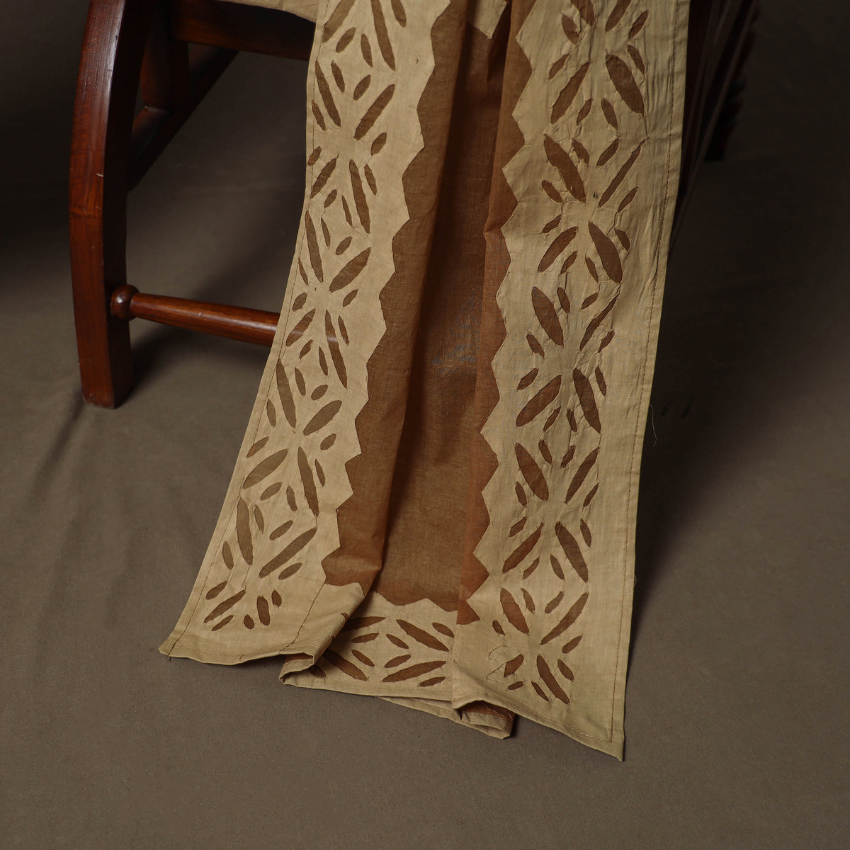 Applique Cutwork Cotton Unstitched Dress Material: Kurta, Bottom & Dupatta 33