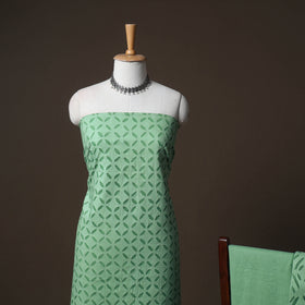 Applique Cutwork Cotton Unstitched Dress Material: Kurta, Bottom & Dupatta 34