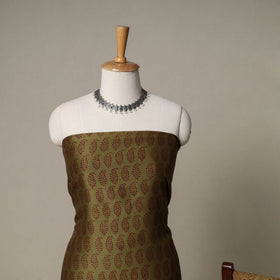 Bagh Hand Block Print Natural Dyed Chanderi Silk 3pc Unstitched Dress Material Suit Set 39