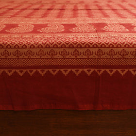Red - Bagh Hand Block Print Cotton Single Bedsheet (90 x 60 in) 11