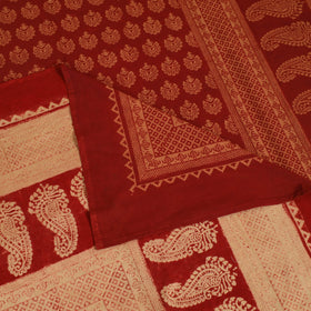 Red - Bagh Hand Block Print Cotton Single Bedsheet (90 x 60 in) 11