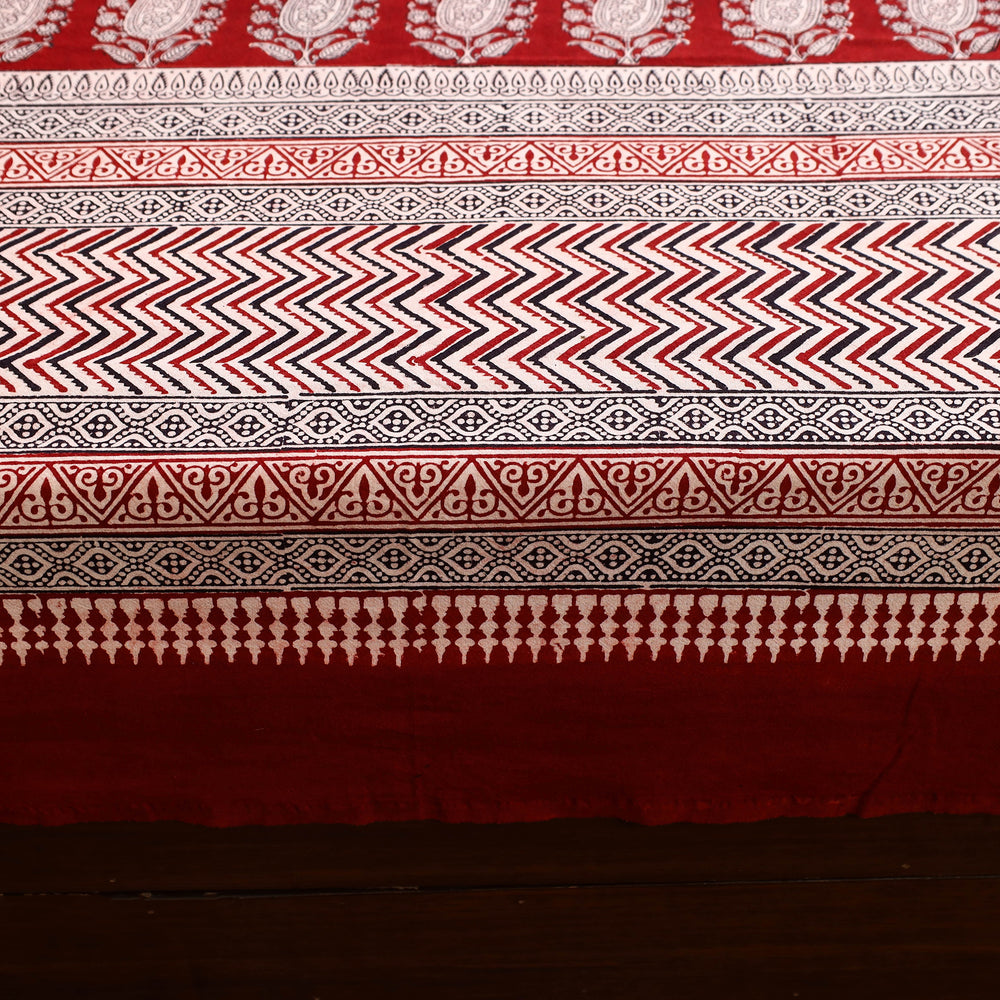 Red - Block Print Cotton Bagh Double Bed Sheet (108 x 90 in) 13