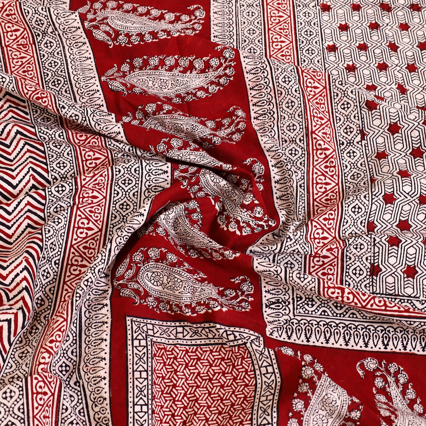 Red - Block Print Cotton Bagh Double Bed Sheet (108 x 90 in) 13