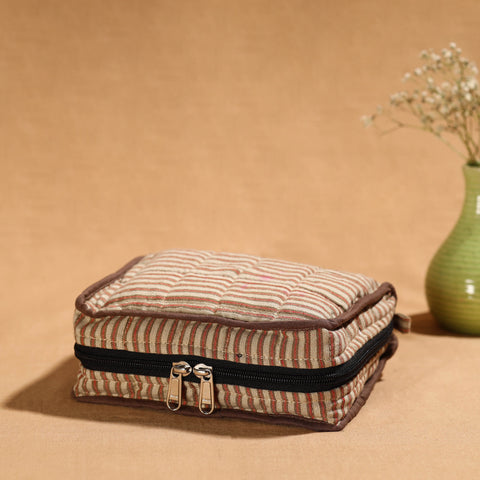  Brown Multipurpose Jewellery Bag with 4 Storage Pockets