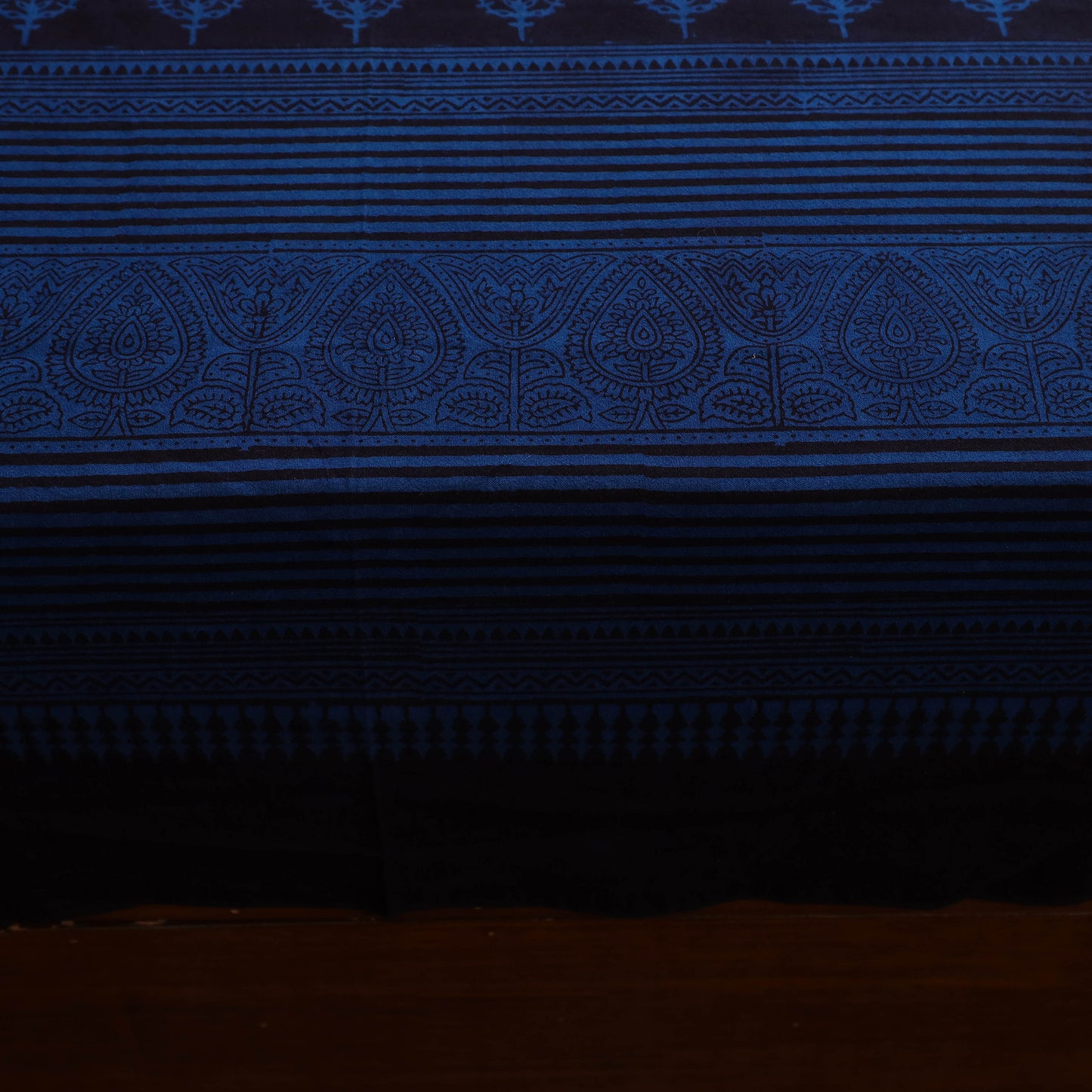 Blue - Block Print Cotton Bagh Double Bed Sheet (108 x 90 in) 14