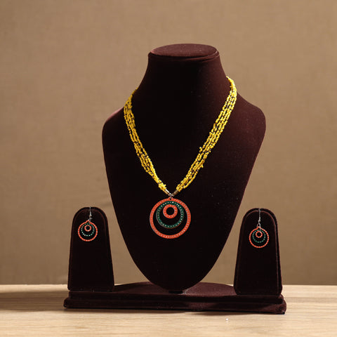 tikuli art handpainted necklace set