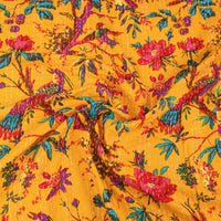 Yellow - Jaipur Print Double Tagai Kantha Bed Cover 22