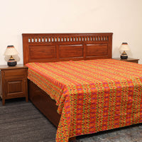 Orange - Jaipur Print Double Tagai Kantha Bed Cover 23