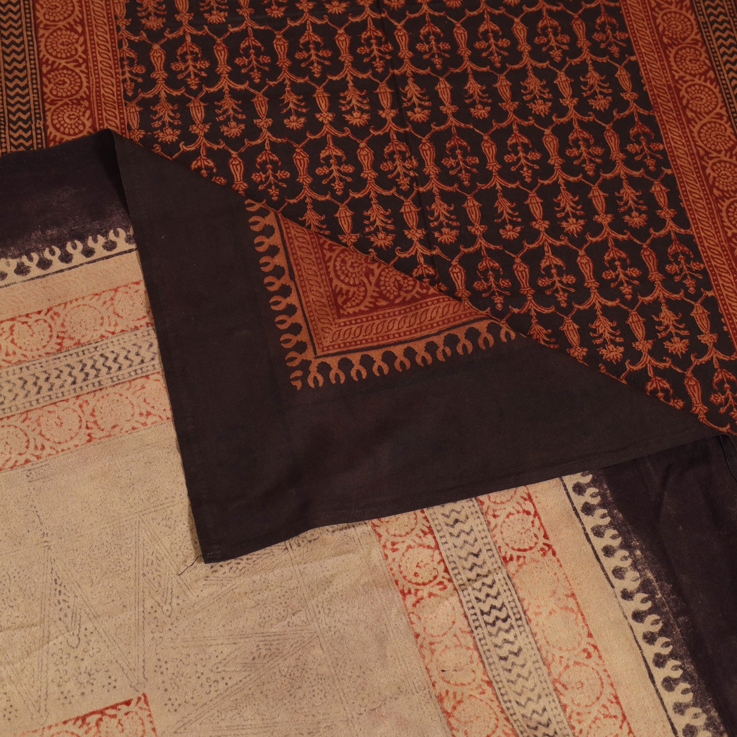 Bagh Hand Block Print Cotton Single Bedsheet (90 x 60 in) 14