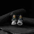 Yellow - saanjh bela stone oxidised jhumka earrings