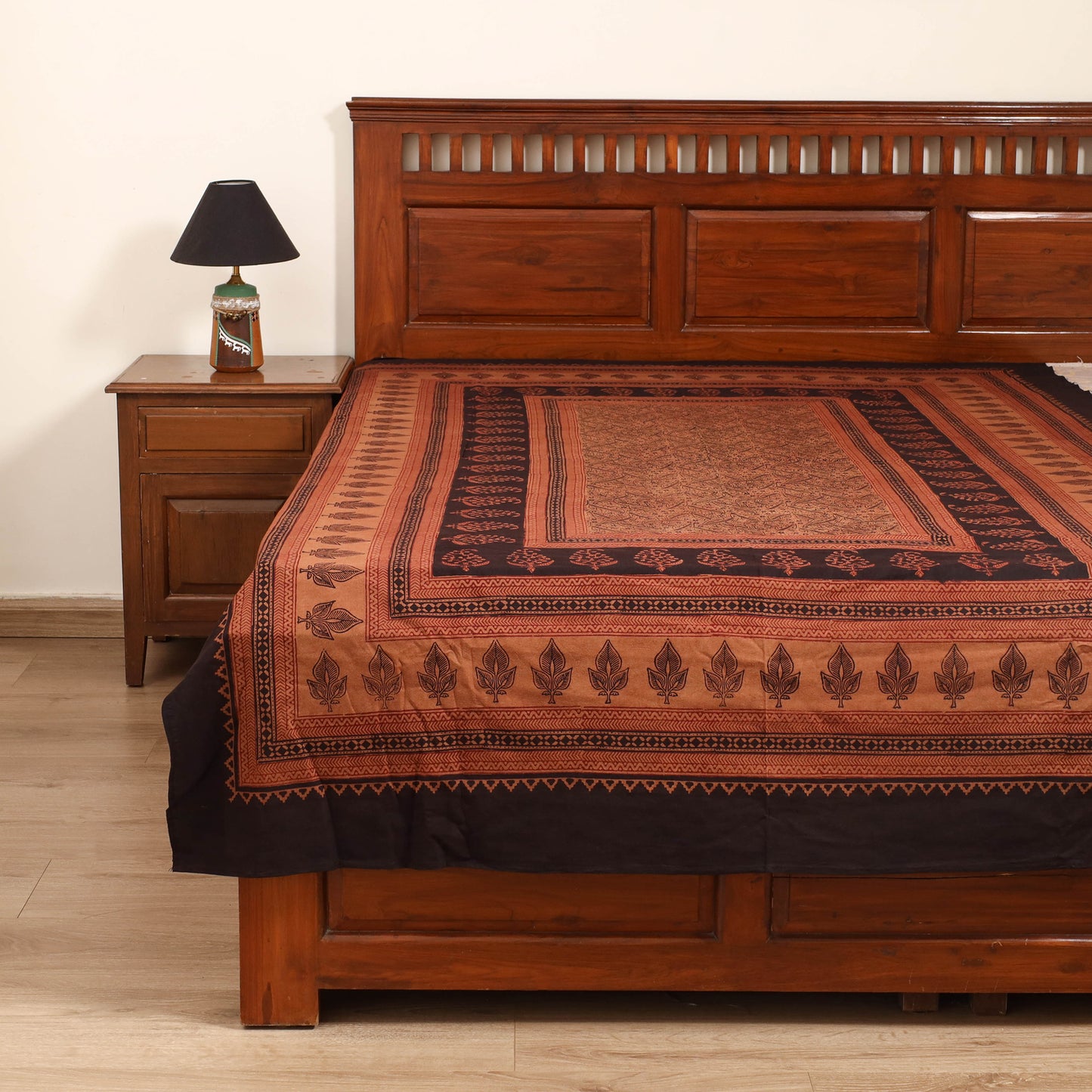 Bagh Hand Block Print Cotton Single Bedsheet (90 x 60 in) 15