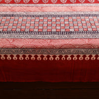 Red - Block Print Cotton Bagh Double Bed Sheet (108 x 90 in) 16