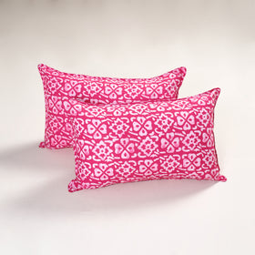 Pink - batik hand block print pillow covers (set of 2) 123