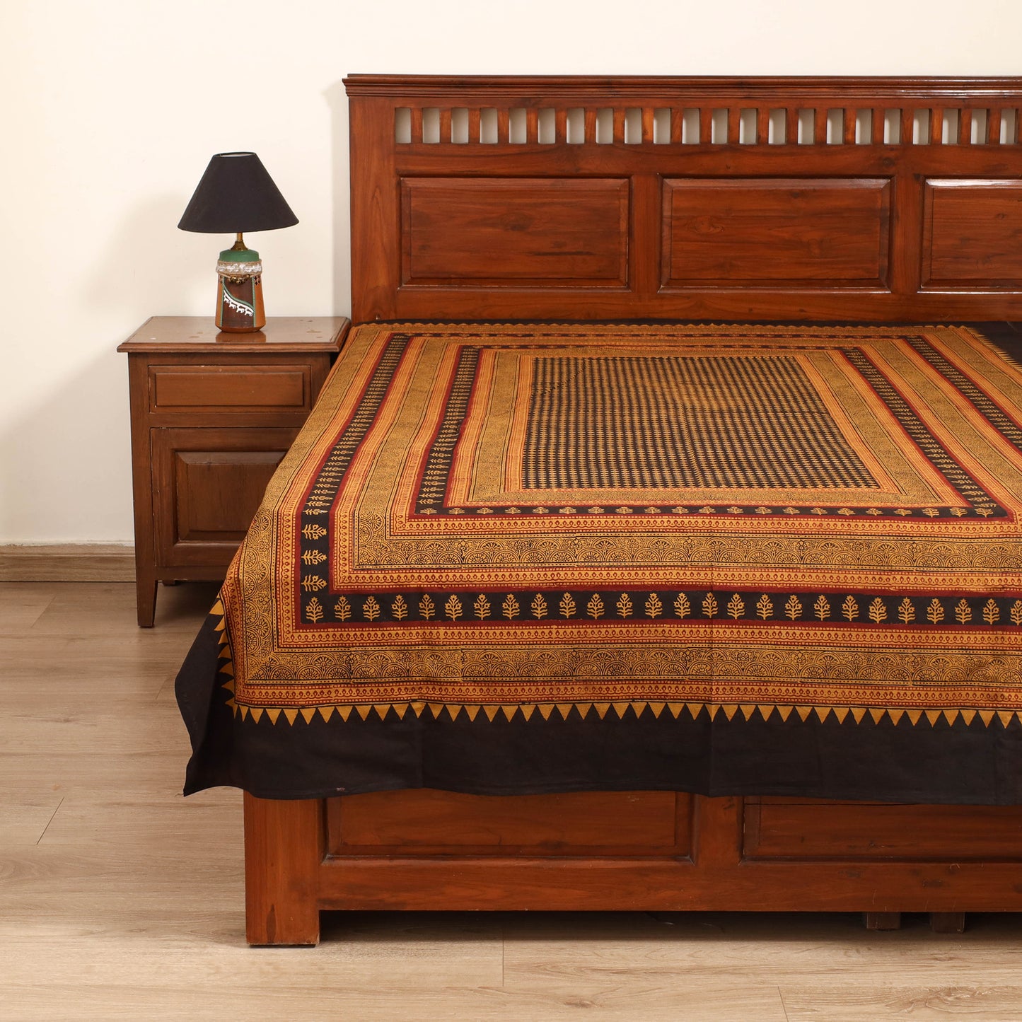 Bagh Hand Block Print Cotton Single Bedsheet (90 x 60 in) 17