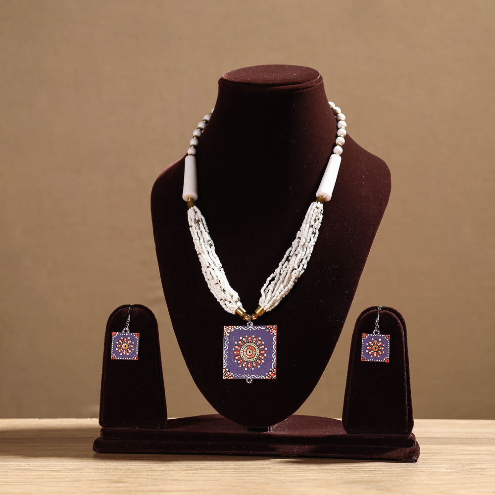 tikuli art handpainted necklace set