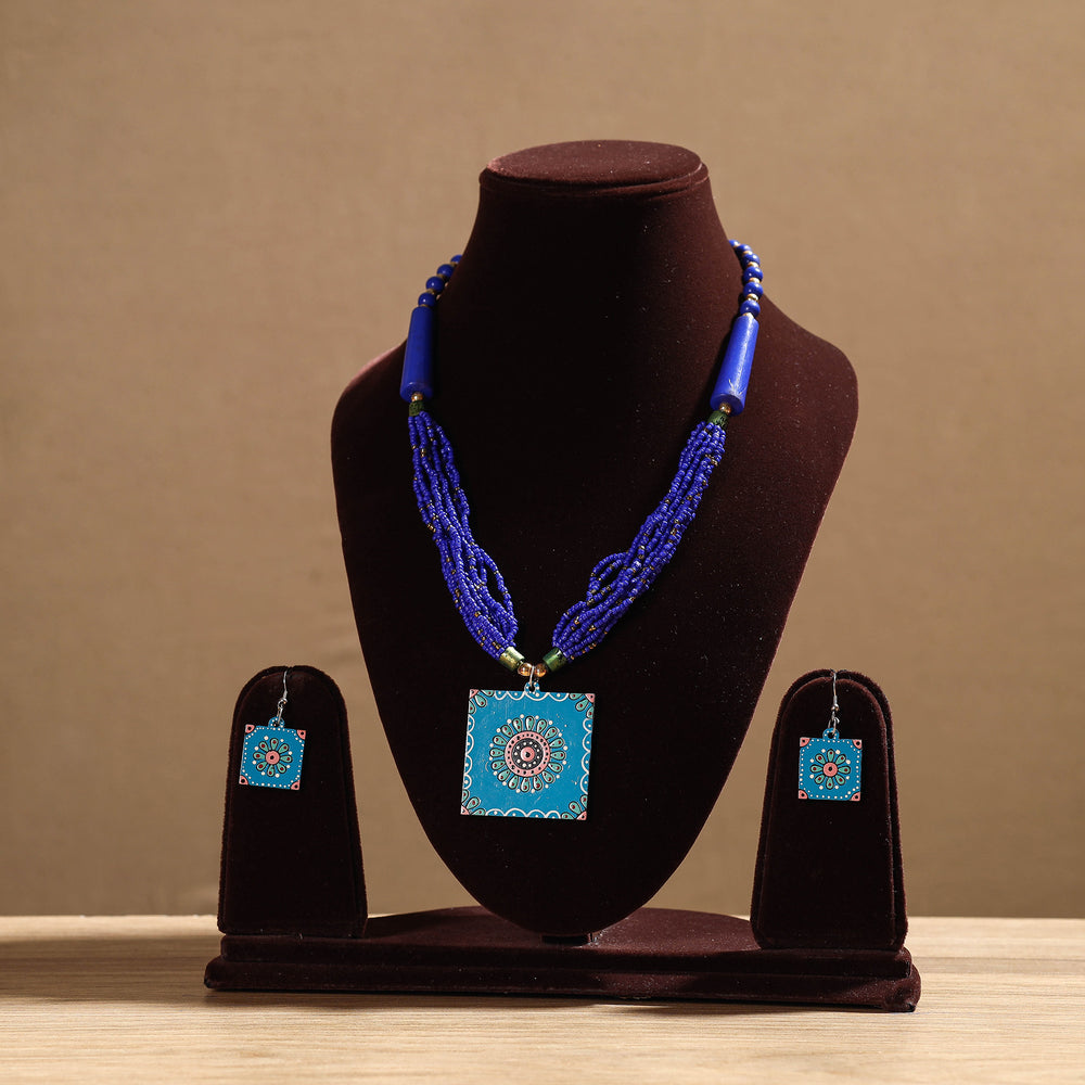 tikuli art handpainted necklace set