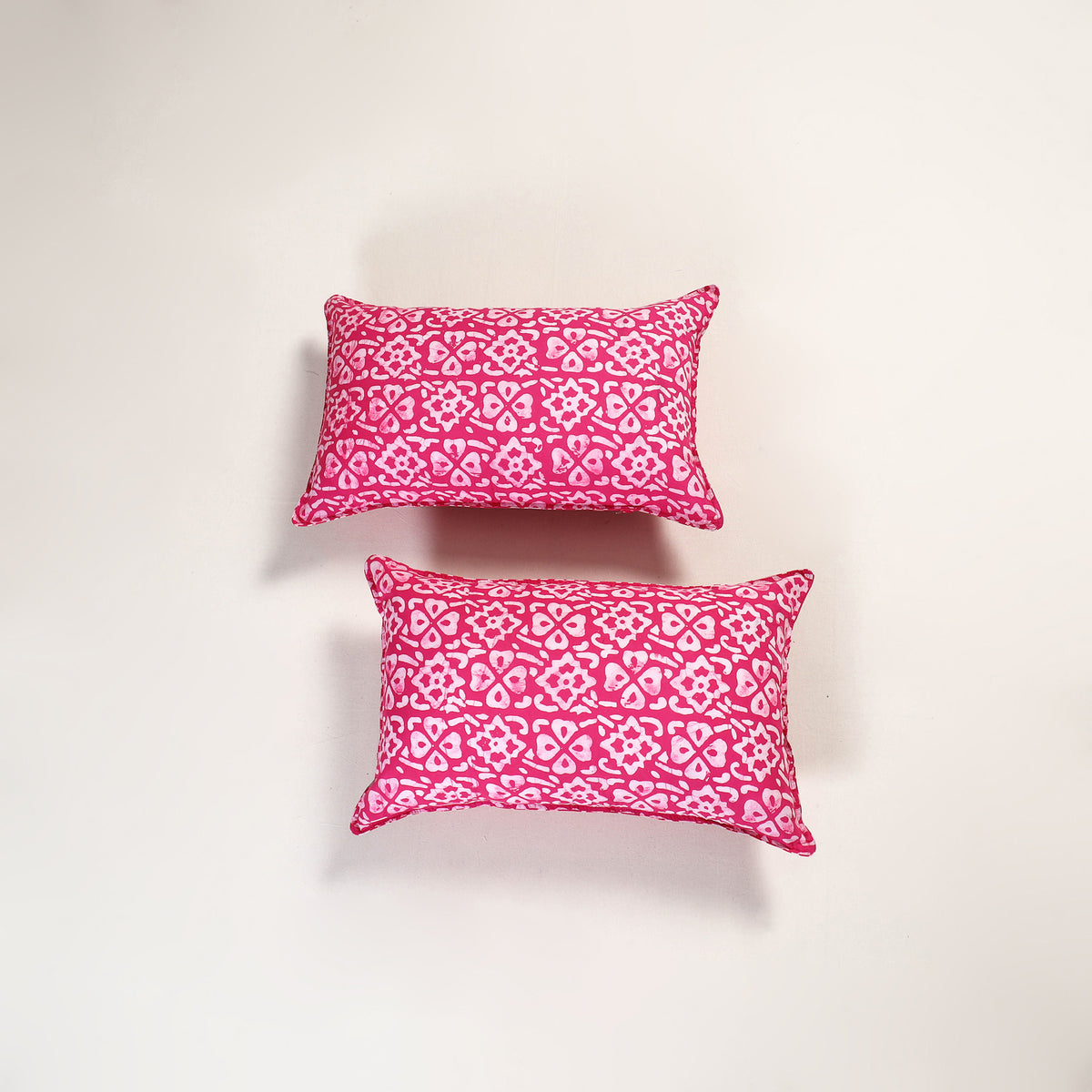 Pink - batik hand block print pillow covers (set of 2) 123